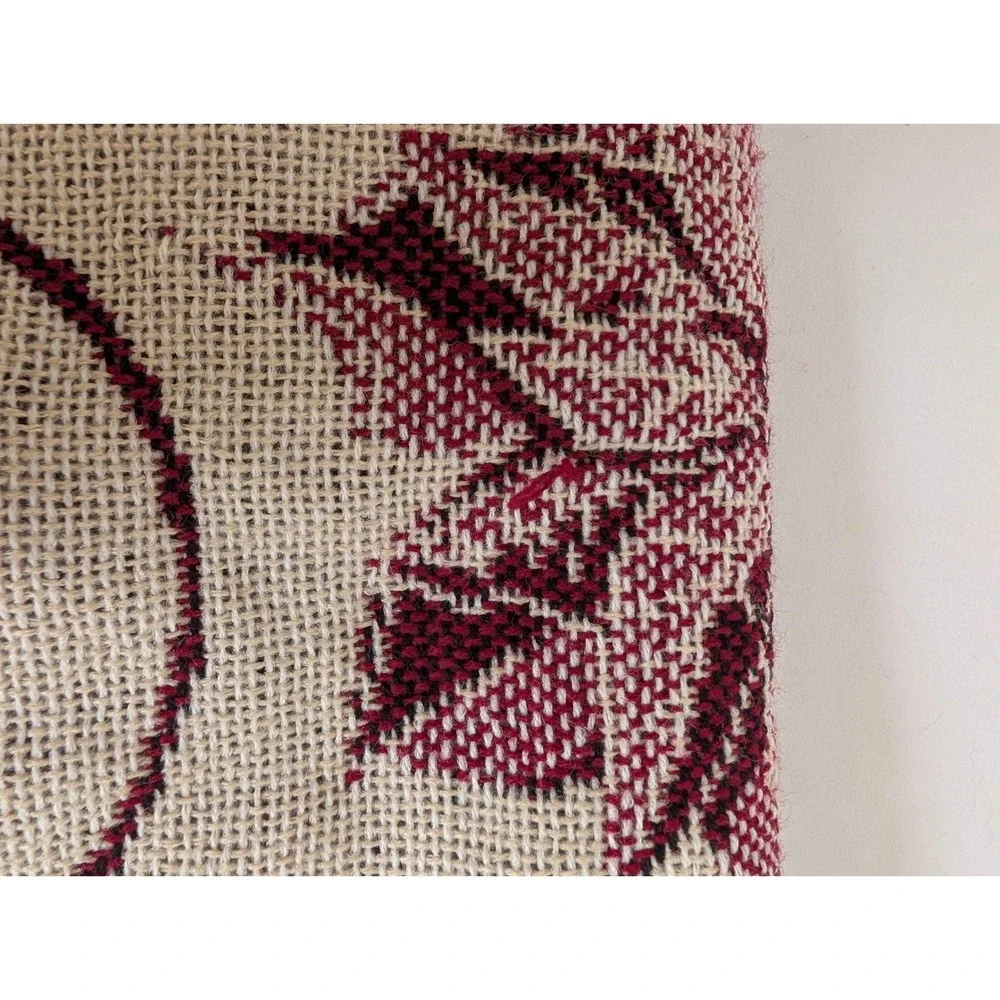 Vintage Christmas Holiday Poinsettia Tapestry Tote Bag & Blanket Fringe Acrylic
